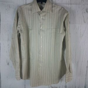 Pronto Uomo  Beige Striped Long Sleeve Shirt M